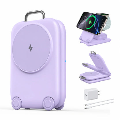🔥Hot Sale Deals-3-in-1 Foldable Magnetic Wireless Charger Stand