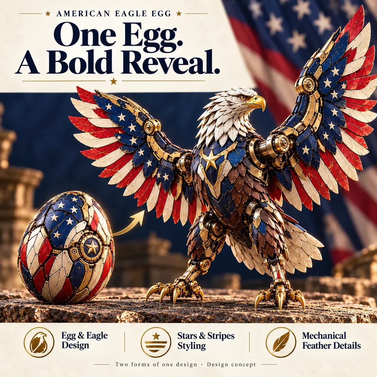 Stars & Stripes Eagle Transforming Egg