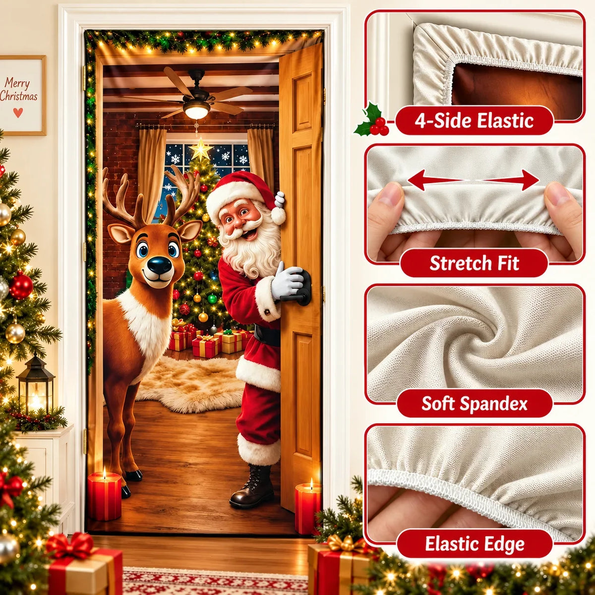 🔥Last Day Promotion 60% OFF💥2026 Christmas Front Door Decoration Cover