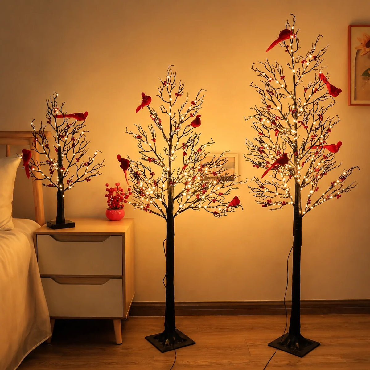 🎉✨ 2026 Vintage Glowing Cardinal Tree