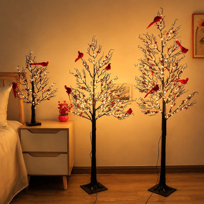 🎉✨ 2026 Vintage Glowing Cardinal Tree