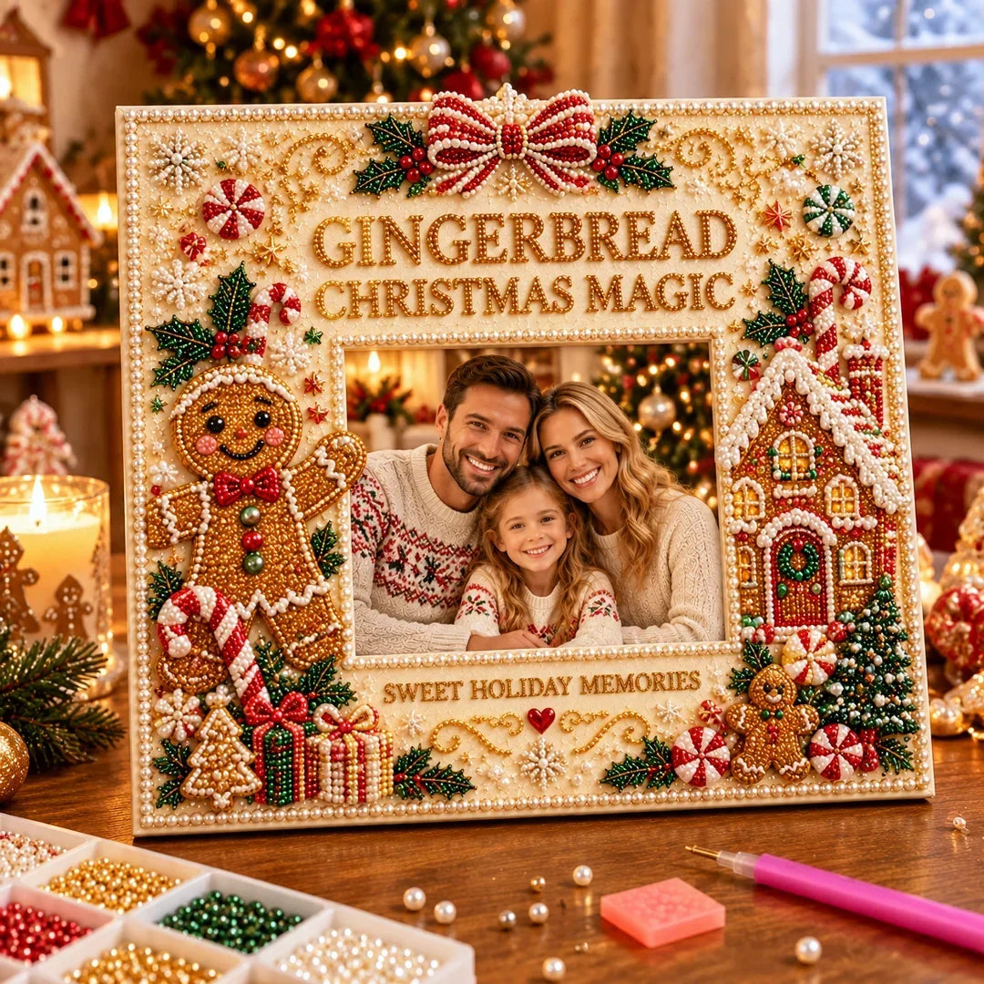 🎄❤️ DIY Christmas Pearl Art Photo Frame – Create Memories Together