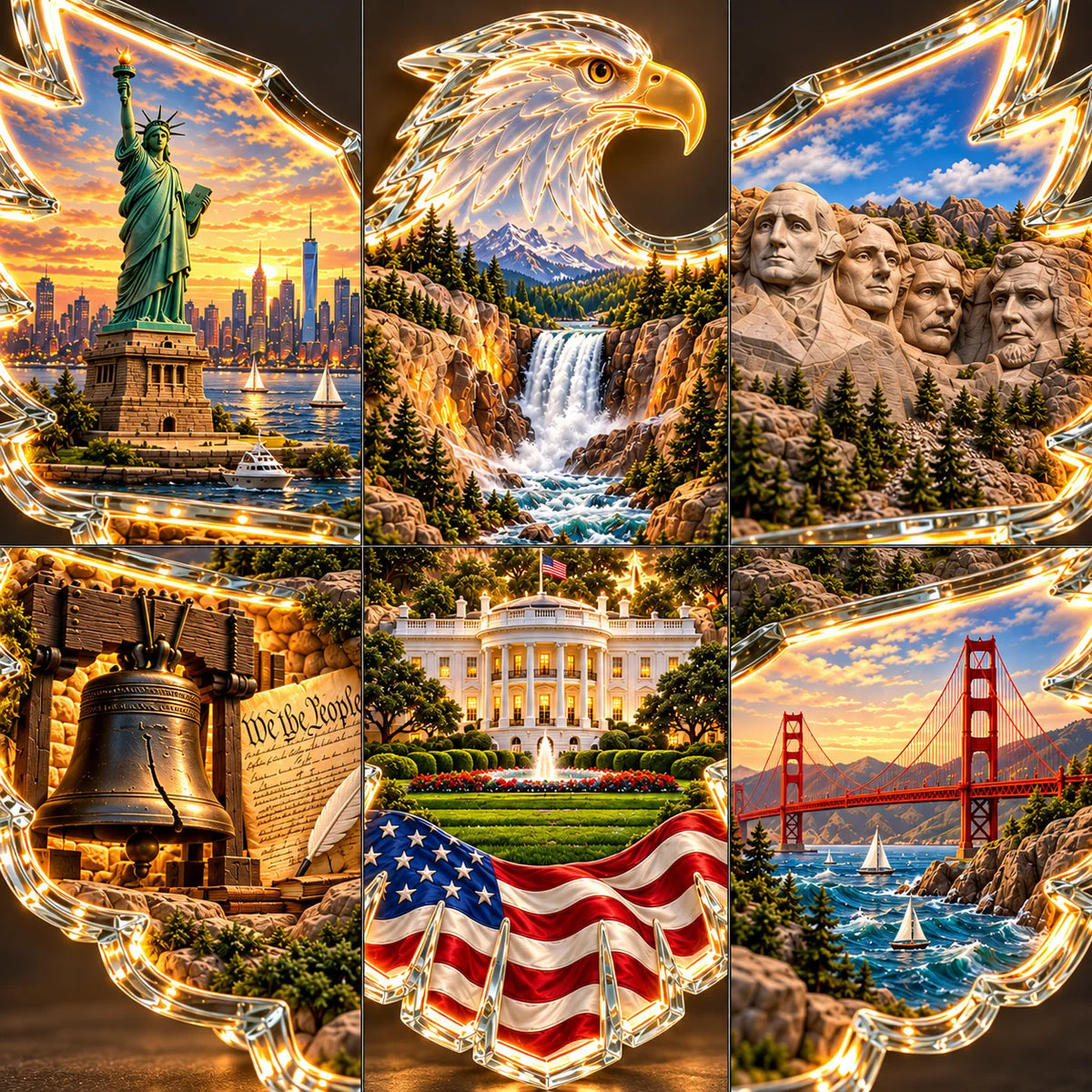 🦅🇺🇸 American Heritage™ Lighted Eagle Wall Art ✨