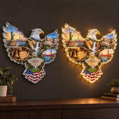 🦅🇺🇸 American Heritage™ Lighted Eagle Wall Art ✨