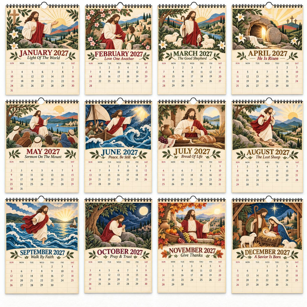 🔥 SPECIAL OFFER |✝️ 2027 Walking With Jesus Wall Calendar