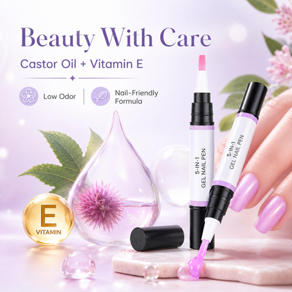 ⏳ FLASH SALE - 50% OFF TODAY 💅 5-in-1 Gel Nail Polish Pen – Salon-Style Shimmer Manicure at Home