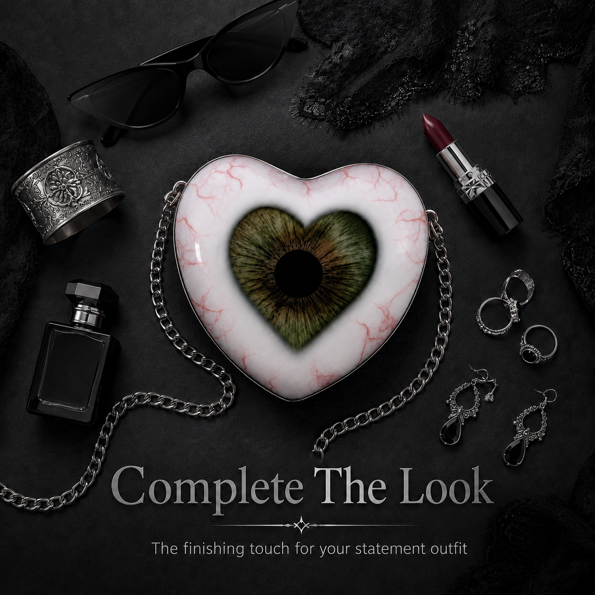 🔥Gothic Heart Eye Statement Crossbody Bag