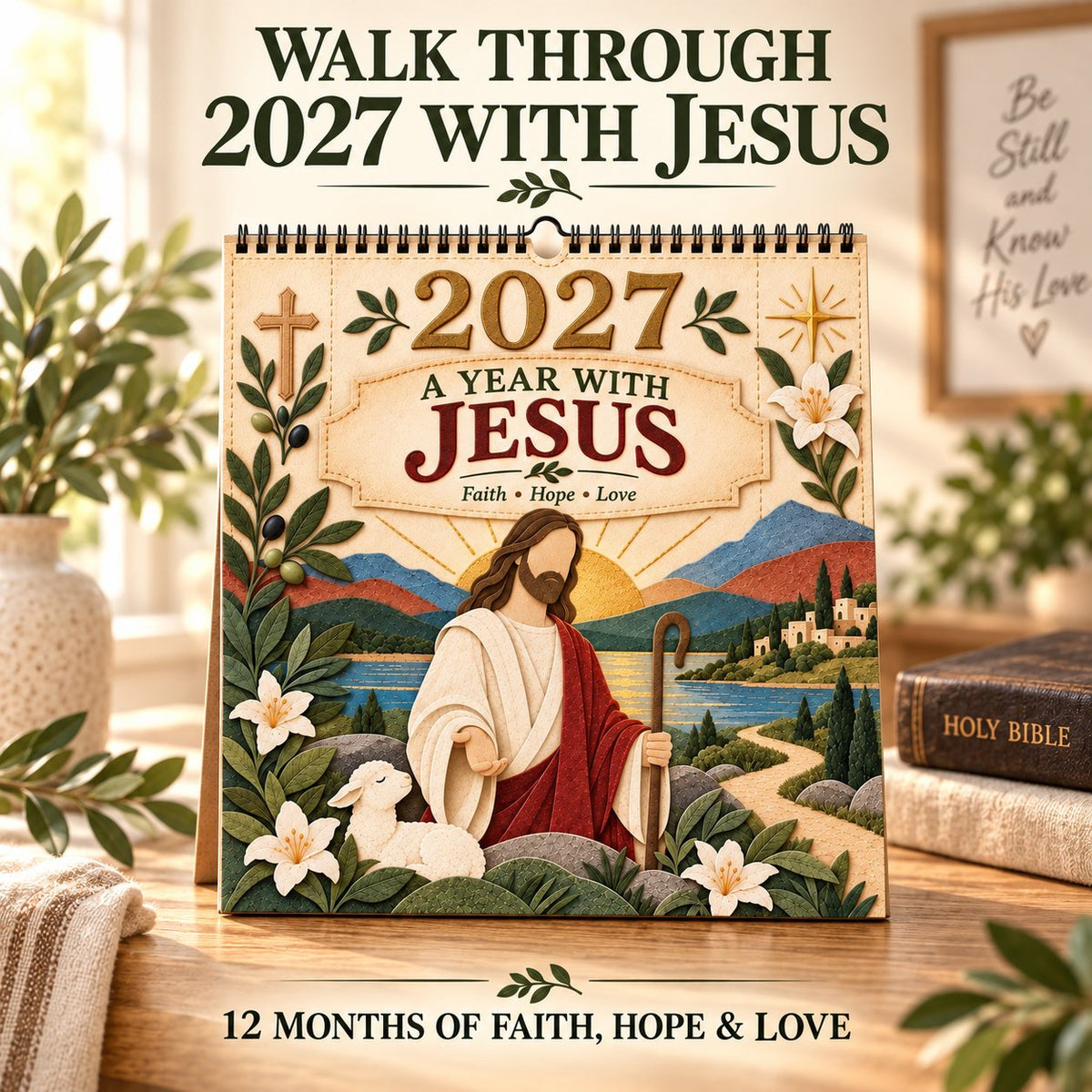 🔥 SPECIAL OFFER |✝️ 2027 Walking With Jesus Wall Calendar
