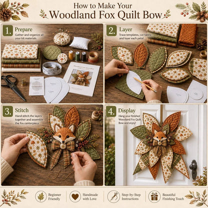 🔥LAST DAY 50% OFF - 🎀 Beginner-Friendly Oversized Quilted Bow Sewing Kit