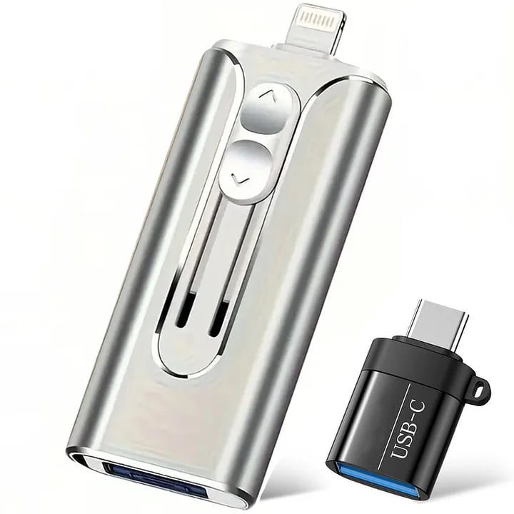💥LAST DAY SALE 49% OFF-Flash Drive Intended for iPhone iPad, Memory Stick Storage for Photos and Videos Backup, Compatible with iPhone iPad Android PC, Plug and Play