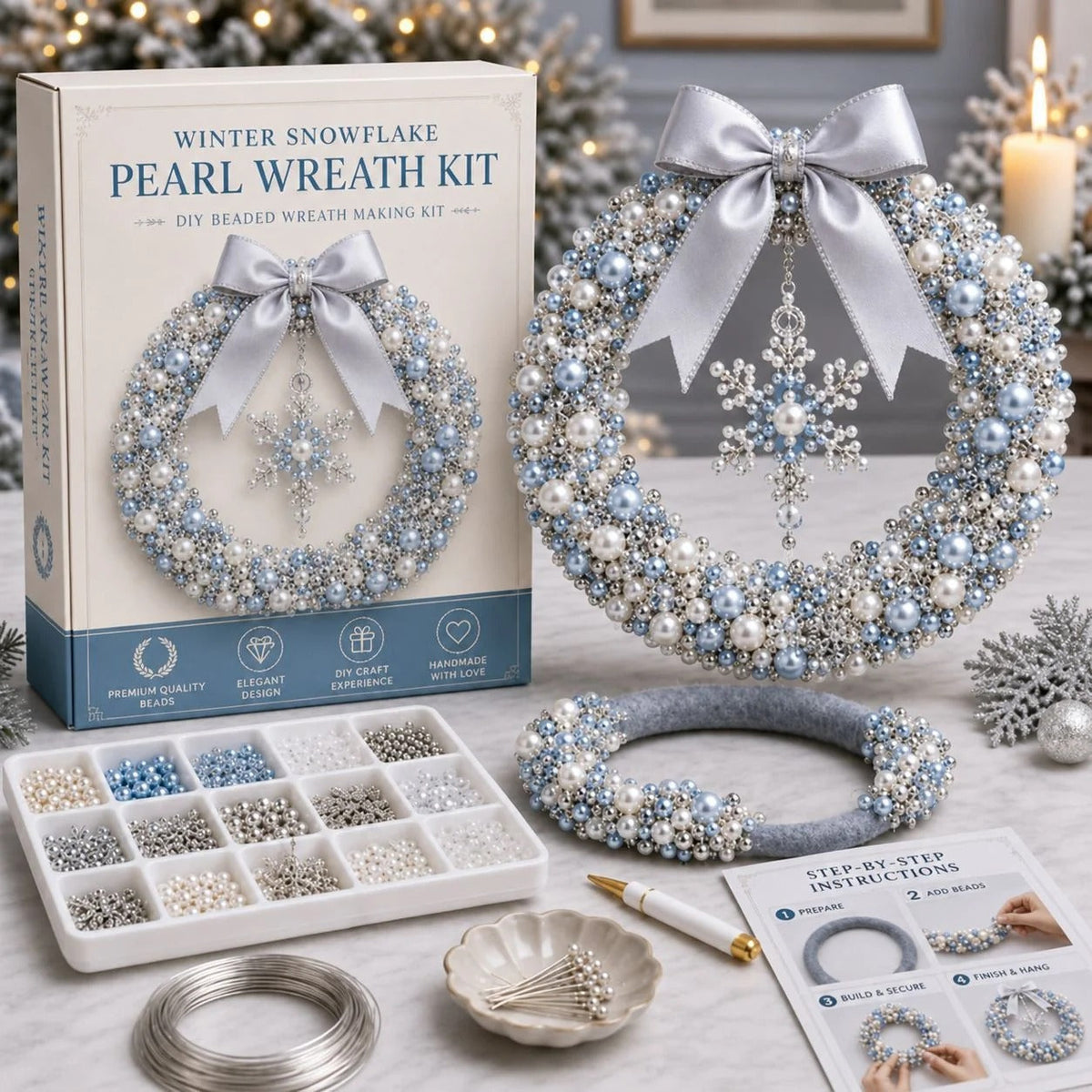 Christmas Pearl Wreath DIY Kit