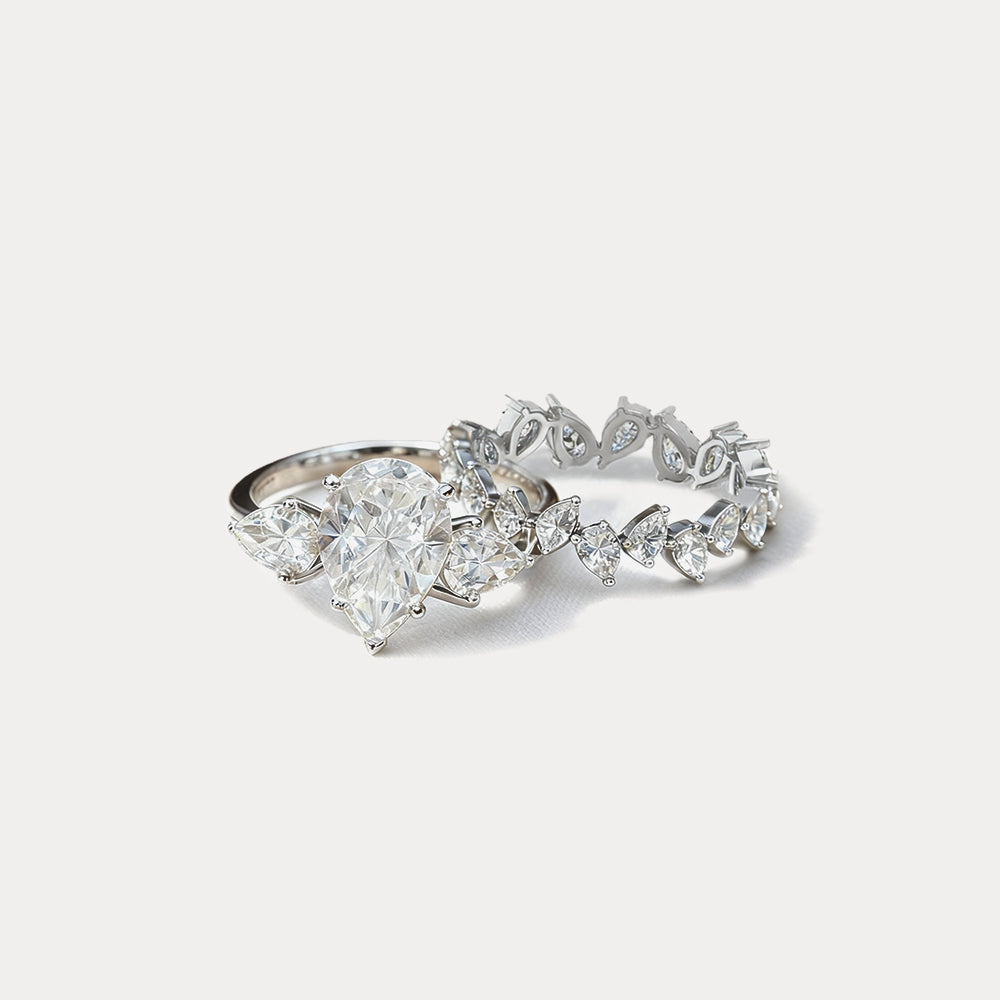 Teardrop Glimmer Ring Set