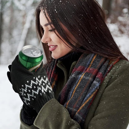 🏆Limited Time Sale 49% OFF⚡❄️Winter Knit Beer Bottle Gloves｜Striped Drink Cooler Sleeve🍻