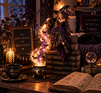 ✨Last Day 49% OFF✨ Halloween Magic Cascade Shelf Light Collectio – Enchanted Bookcase Decor