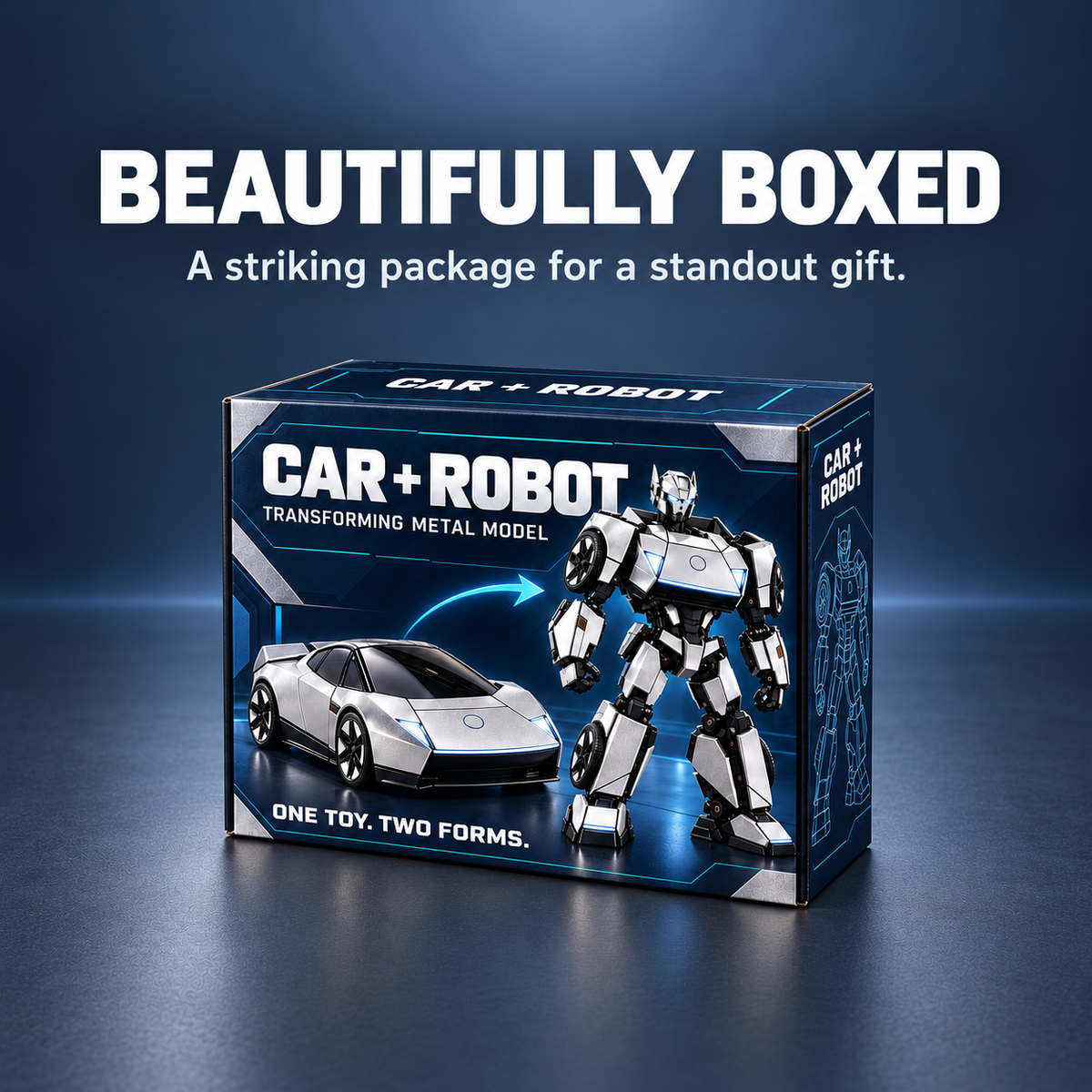 Silver 2-in-1 Transforming Sports Car & Robot 7