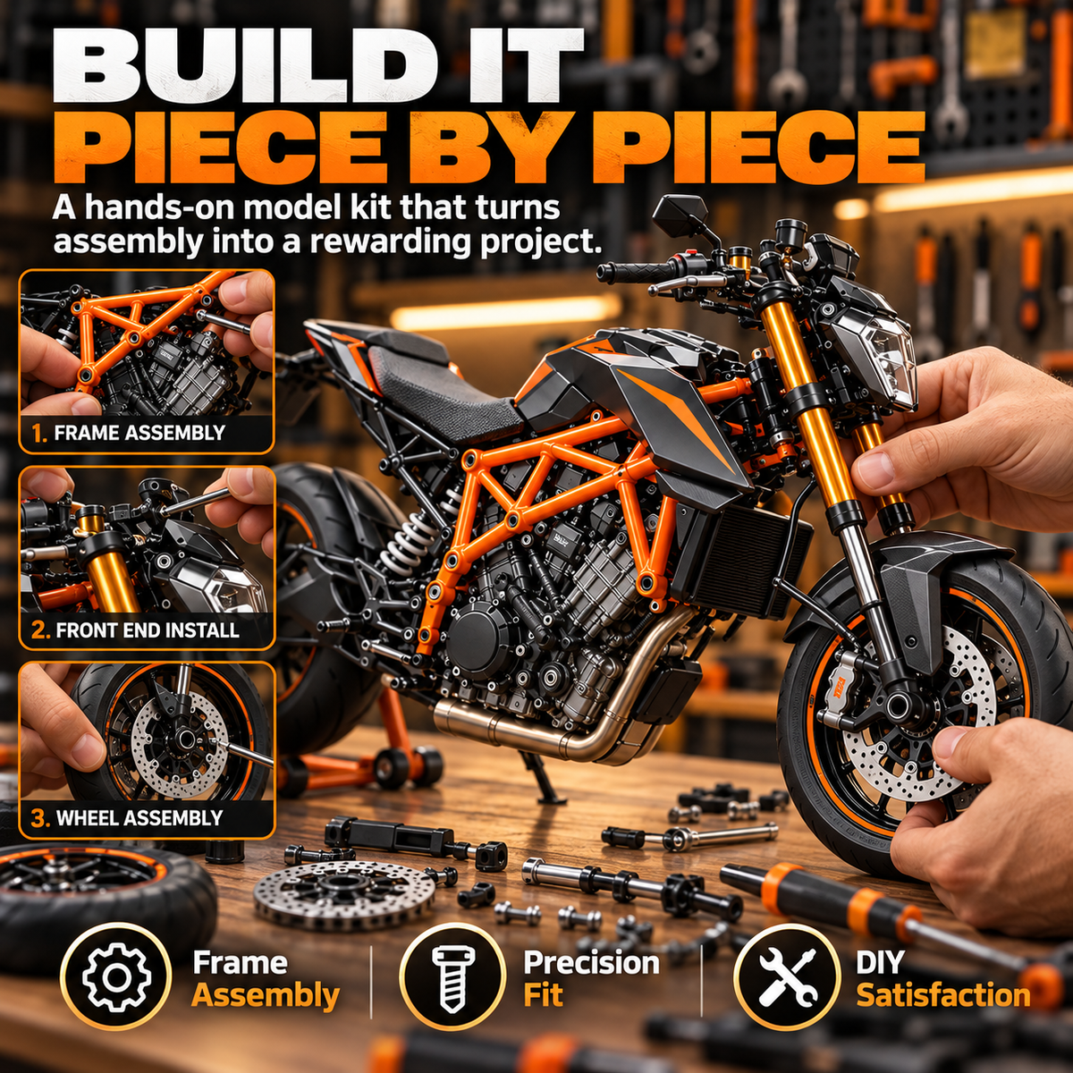 1:6 Motorcycle Model Assembly Kit – product view 3
