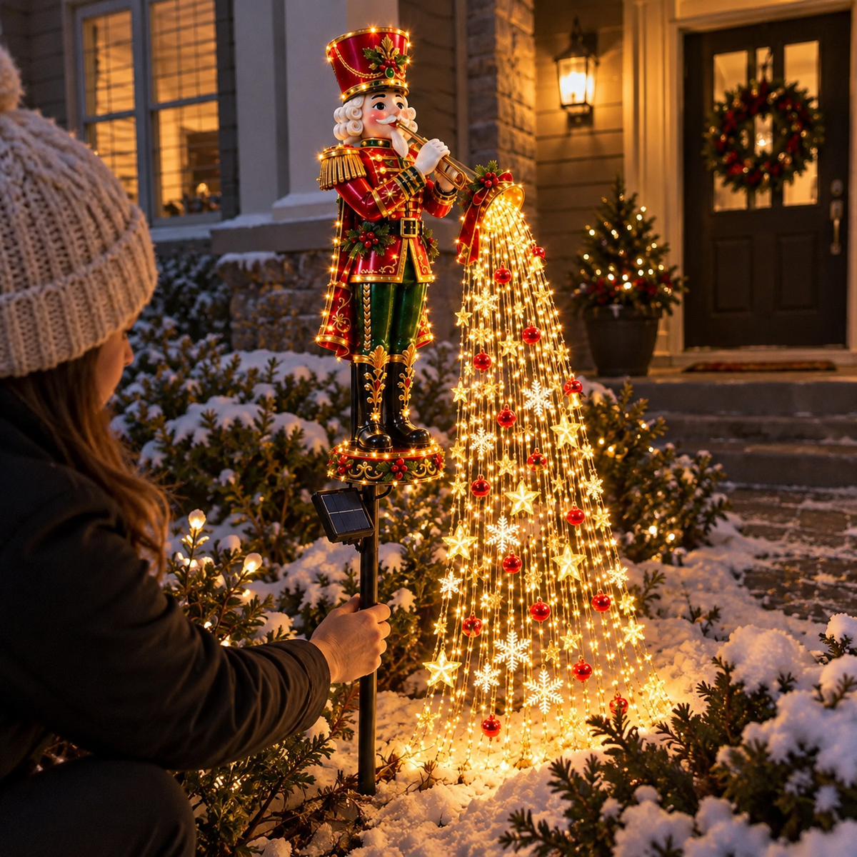 Christmas Starlight Cascade Garden Decorations – 5 Festive Designs