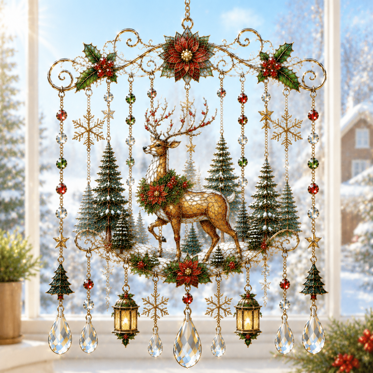 🔥Last Day 77% OFF - Handmade Christmas Stained  Window Hanging