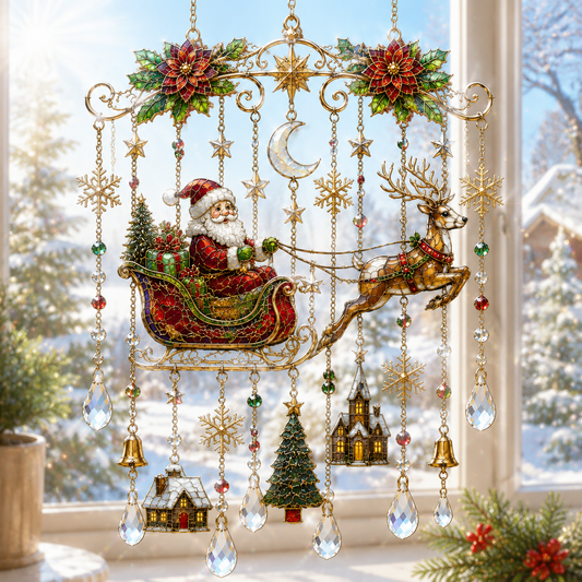 🔥Last Day 77% OFF - Handmade Christmas Stained  Window Hanging