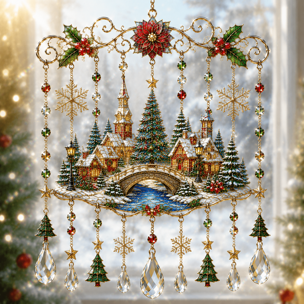 🔥Last Day 77% OFF - Handmade Christmas Stained  Window Hanging