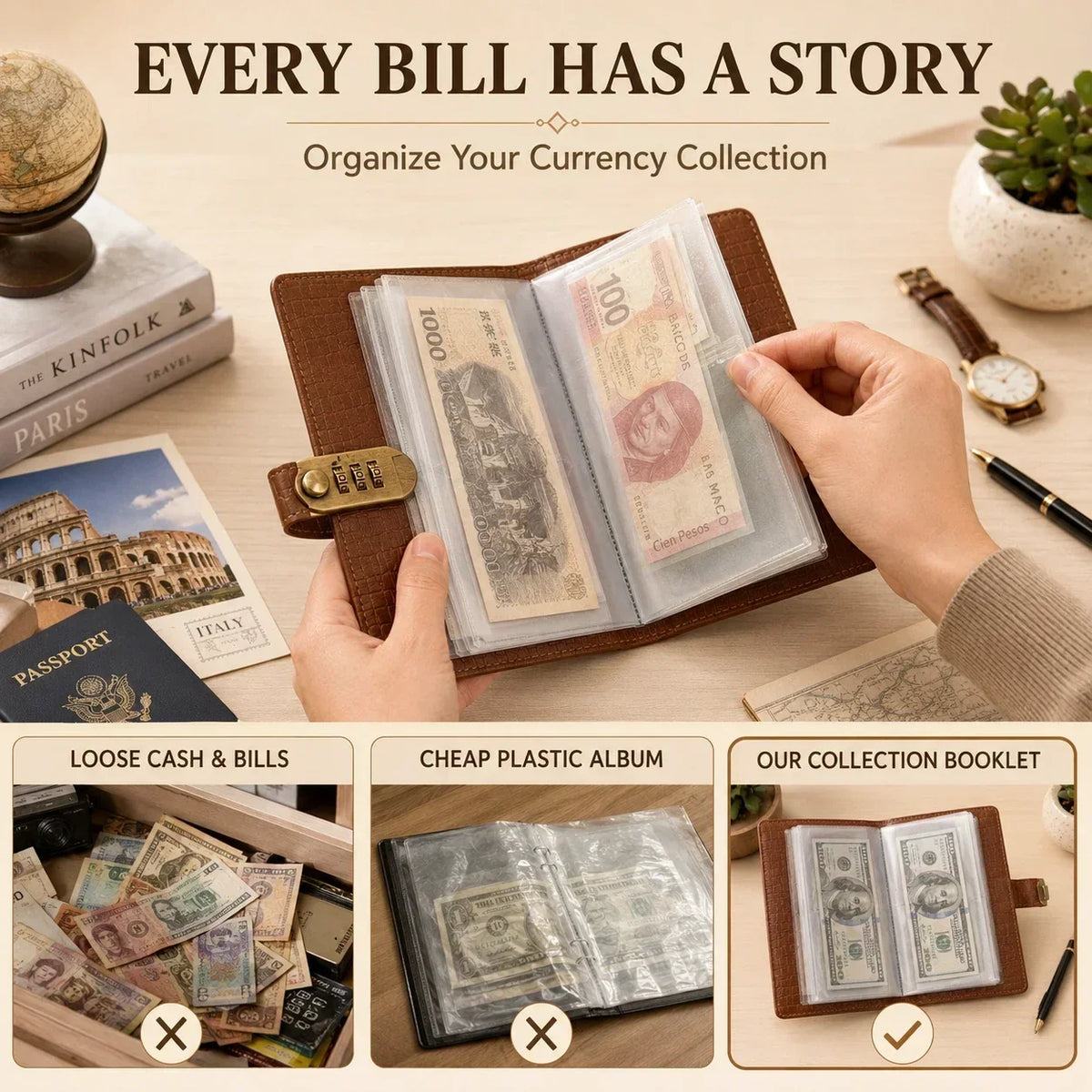 🔥 SPECIAL OFFER | Locking Banknote Collection Booklet | Holds 100 Bills