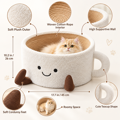 🐾 Limited-time 50% off — Teacup cat bed & scratcher