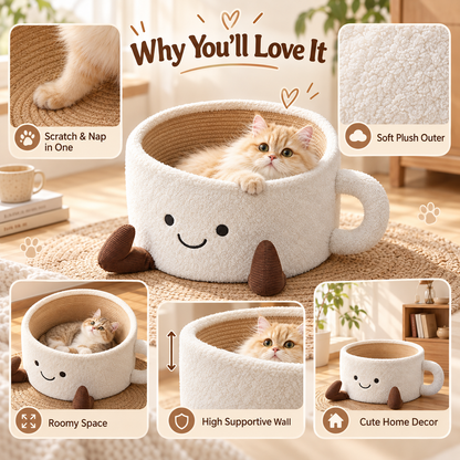 🐾 Limited-time 50% off — Teacup cat bed & scratcher