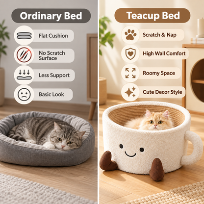 🐾 Limited-time 50% off — Teacup cat bed & scratcher