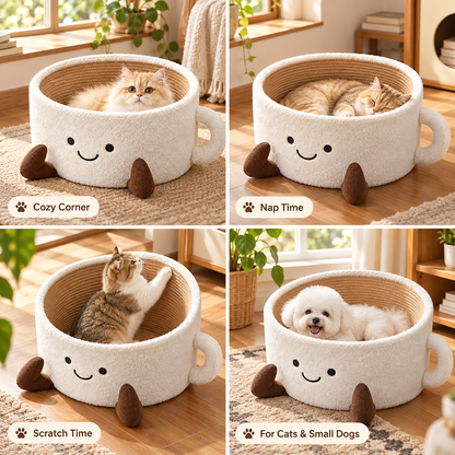 🐾 Limited-time 50% off — Teacup cat bed & scratcher