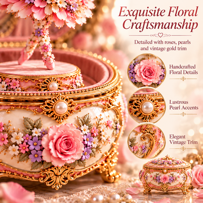 Floral Ballerina Music Box with Butterfly Reveal