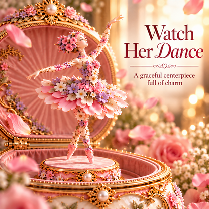 Floral Ballerina Music Box with Butterfly Reveal