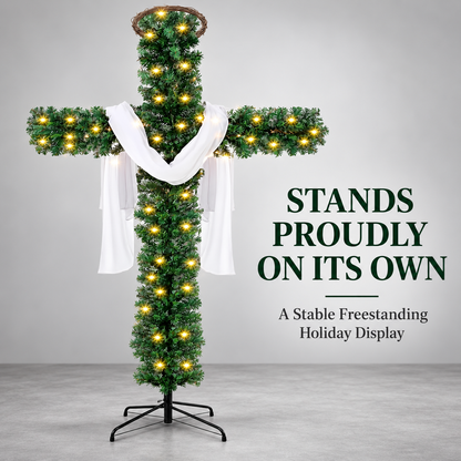 🔥 SPECIAL OFFER |🙏 Lighted Christmas Cross – Meaningful Holiday Home Decor