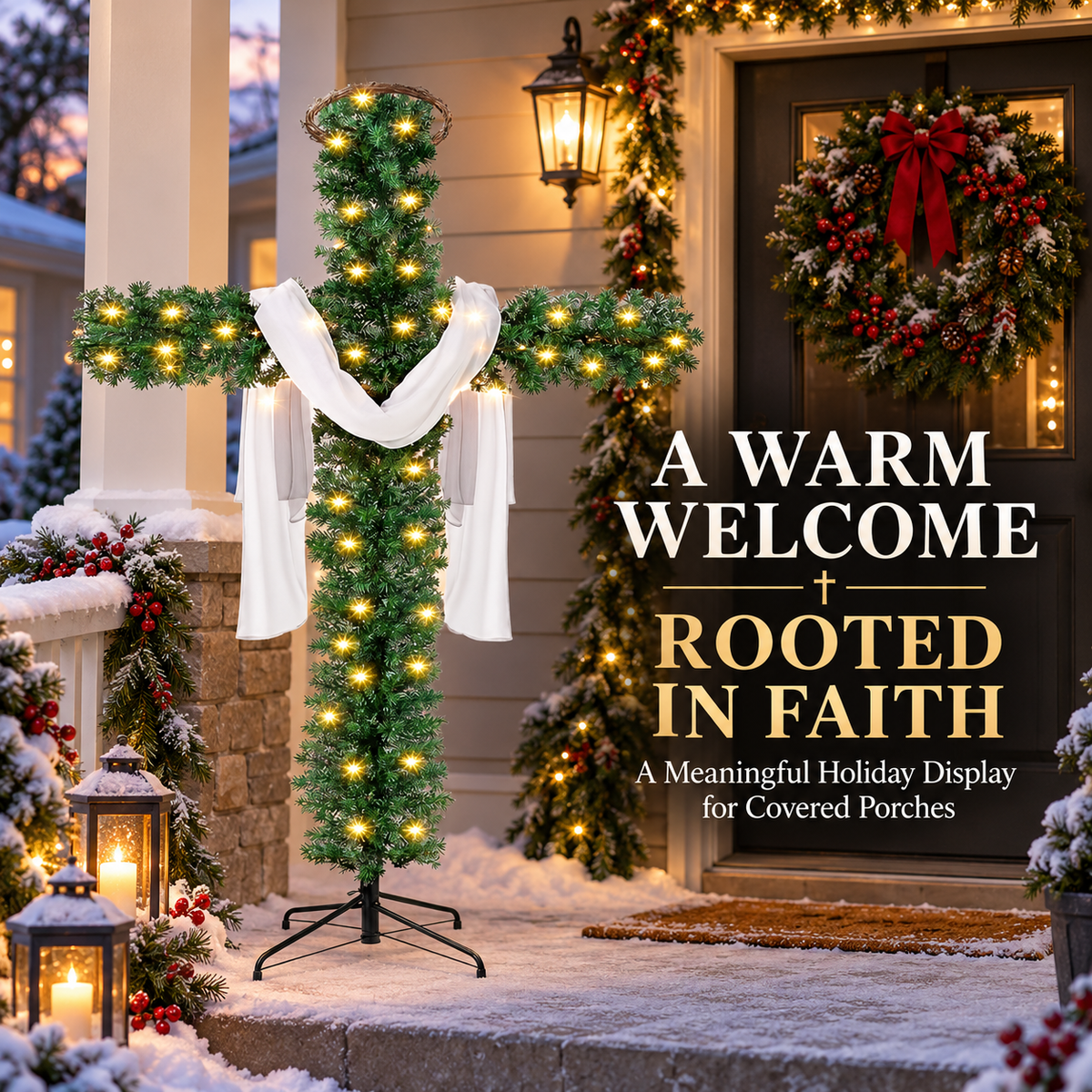 🔥 SPECIAL OFFER |🙏 Lighted Christmas Cross – Meaningful Holiday Home Decor