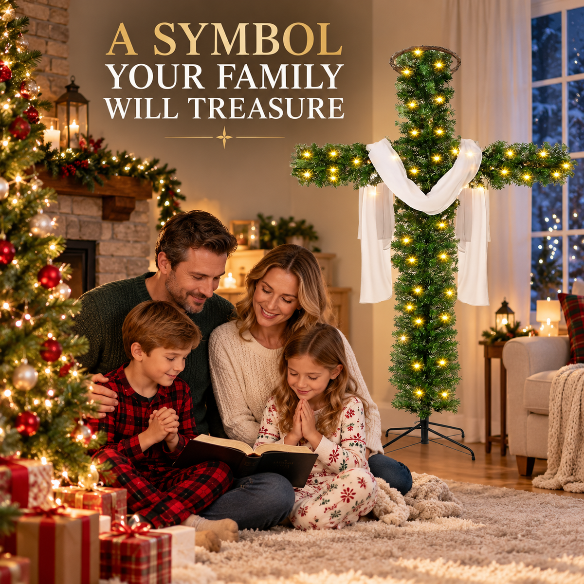 🔥 SPECIAL OFFER |🙏 Lighted Christmas Cross – Meaningful Holiday Home Decor