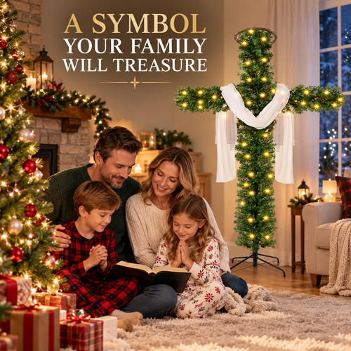 🔥 SPECIAL OFFER |🙏 Lighted Christmas Cross – Meaningful Holiday Home Decor