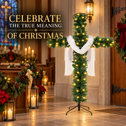 🔥 SPECIAL OFFER |🙏 Lighted Christmas Cross – Meaningful Holiday Home Decor