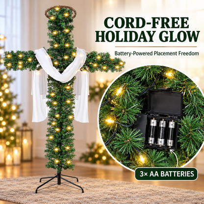🔥 SPECIAL OFFER |🙏 Lighted Christmas Cross – Meaningful Holiday Home Decor