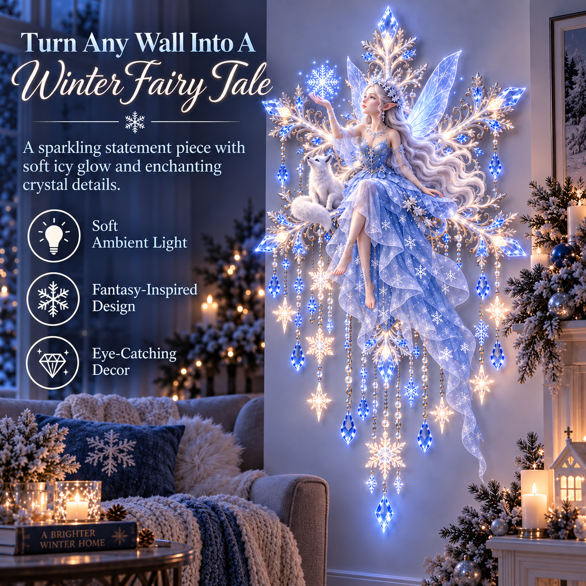 Ice Snow Elf Starfall Wall Light