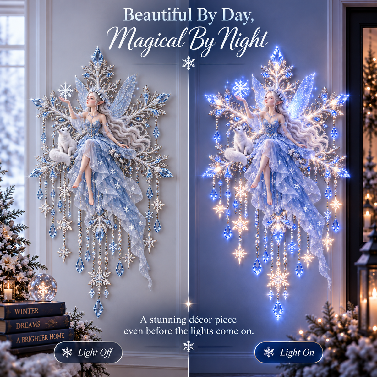 Ice Snow Elf Starfall Wall Light