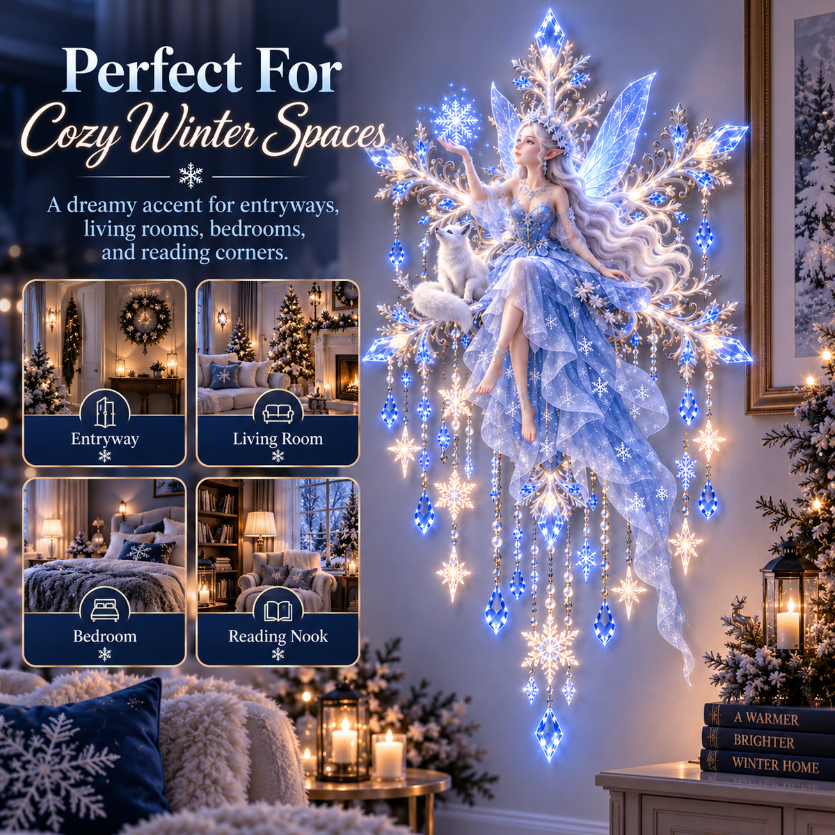Ice Snow Elf Starfall Wall Light