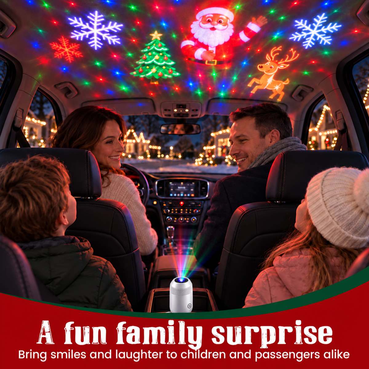 🎅 Christmas Car Projector Light ✨ Bring Holiday Magic on the Road