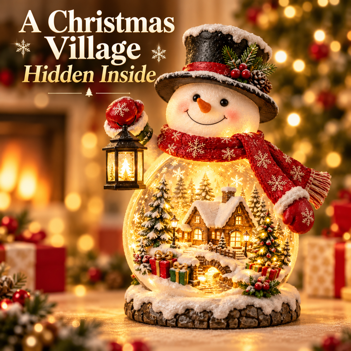 Christmas Village Snowman Glow – Lighted Tabletop Decor