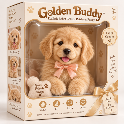 🔥 Limited-Time 49% OFF – Golden Buddy Realistic Robot Golden Retriever Puppy
