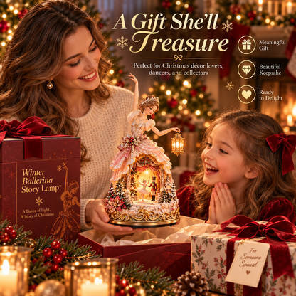 🔥LAST DAY 49% OFF 🩰  Winter Ballerina Story Lamp – Lighted Nutcracker Christmas Tabletop Decor