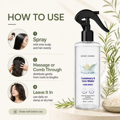 Rosemary & Rice Water Hair Spray| 100% Natural Extract