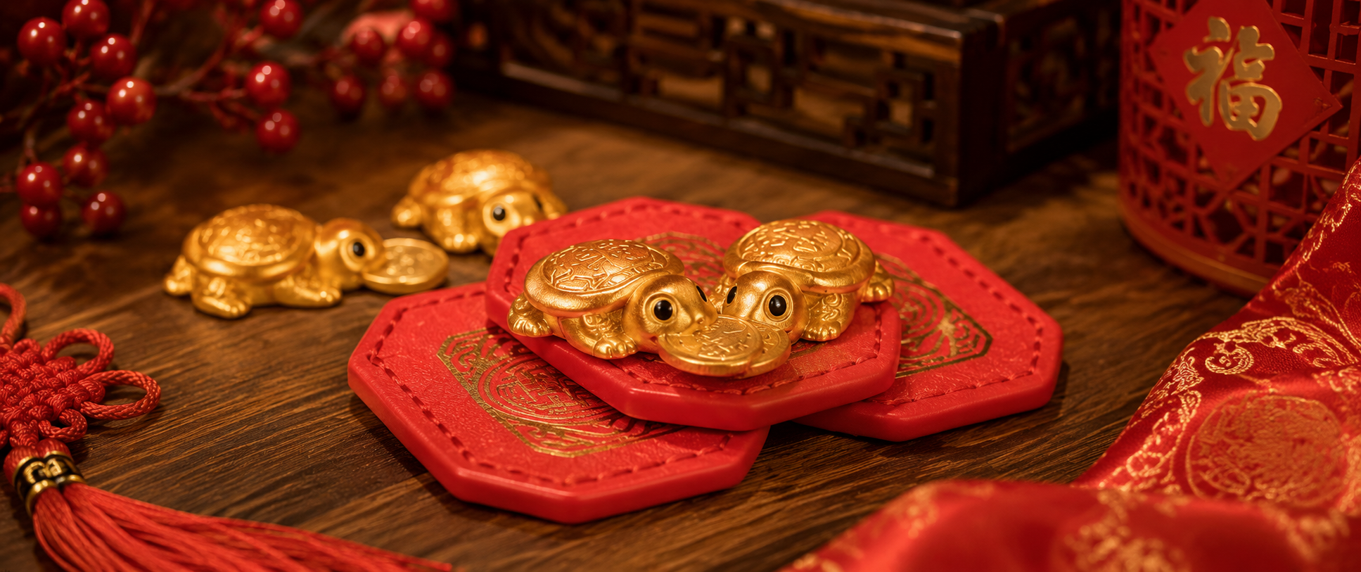 Golden Turtle Charm Banner