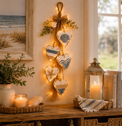 🤎 Handcrafted Hanging Heart Wall Decor – A Heartwarming Gift for Every Home