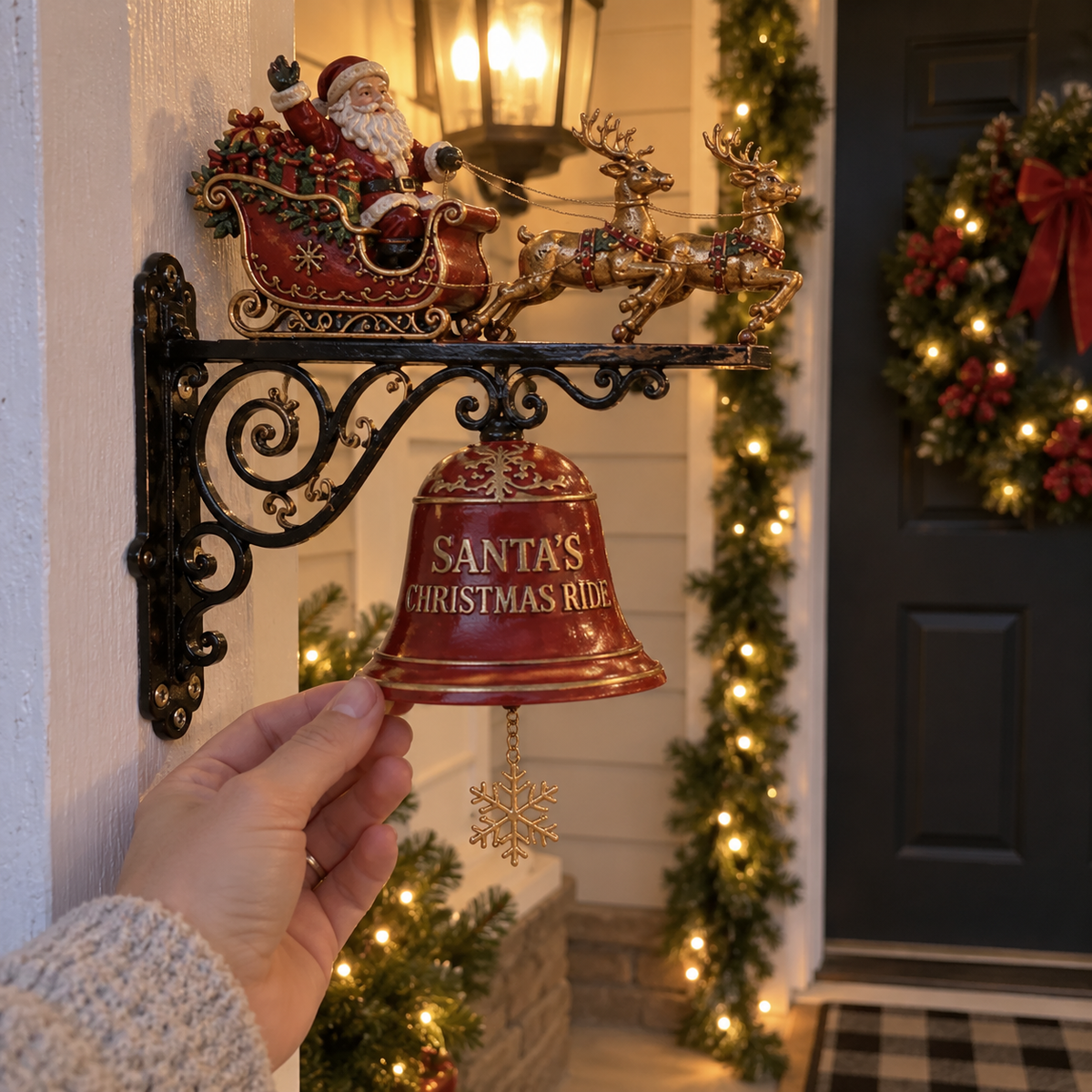 🎅🎄Santa Sleigh with Reindeer & Bell | 3D Christmas Outdoor Decoration