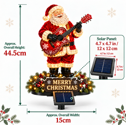 🔥50% Off Last Day✨🎅 Light-Up Guitar Santa Christmas Yard Decoration🎸 – Festive Outdoor Holiday Display 🎄✨