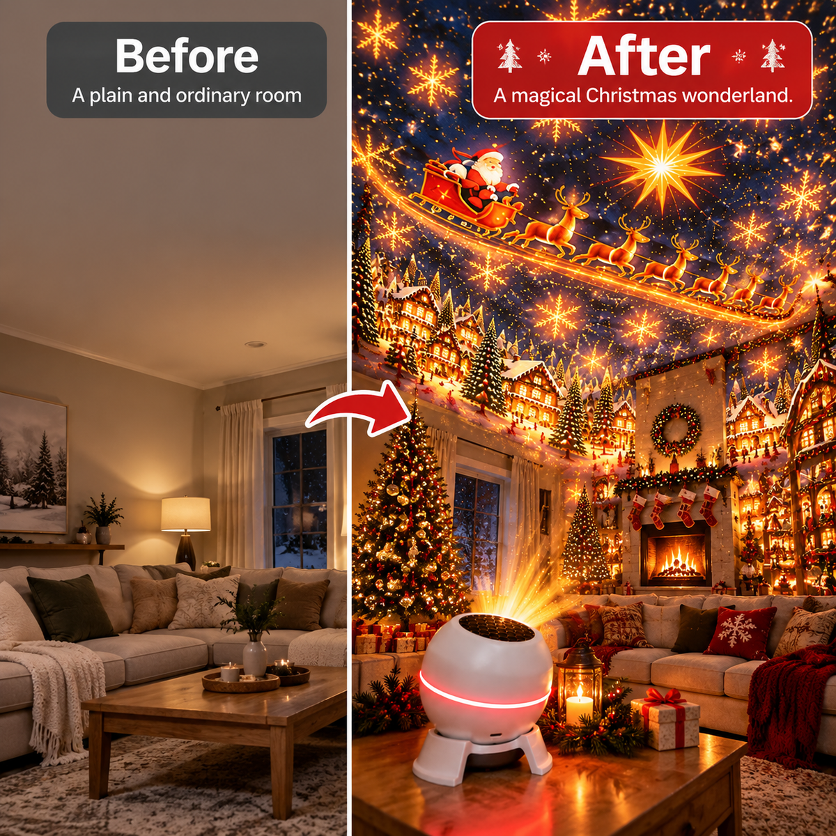 Magical Christmas Projection Night Light